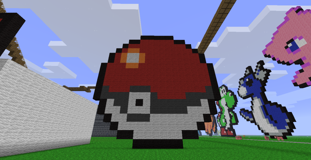 Minecraft Pixel Art Pokeball