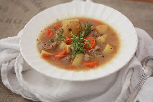 Apple Cider Pork Stew // One Lovely Life