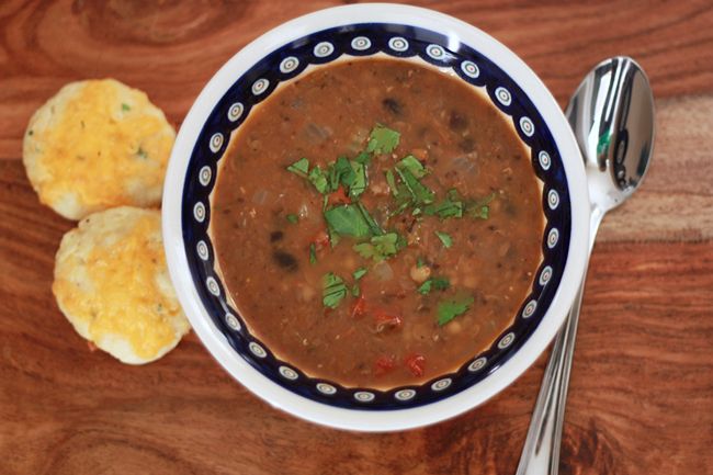 Black Bean and Lentil Soup // One Lovely Life