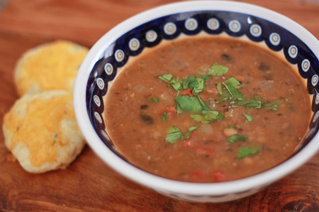 Black Bean and Lentil Soup // One Lovely Life