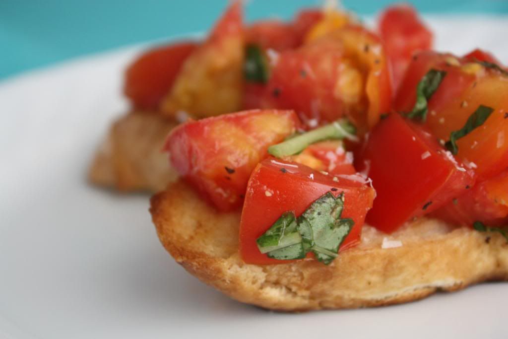 Heirloom Tomato & Basil Bruschetta I One Lovely Life