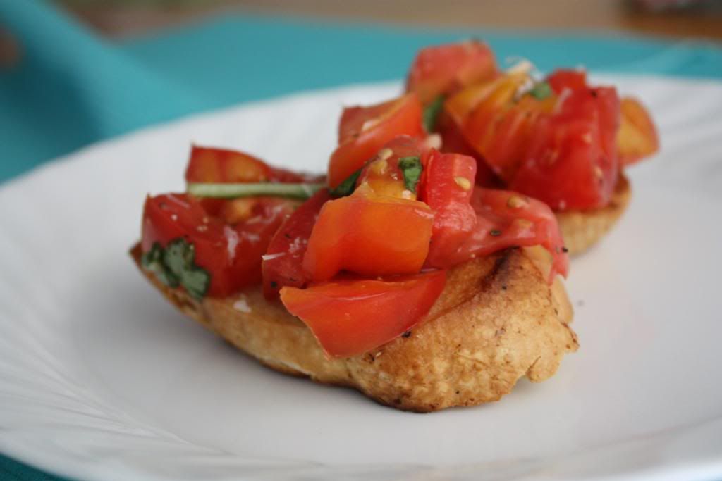 Heirloom Tomato & Basil Bruschetta I One Lovely Life