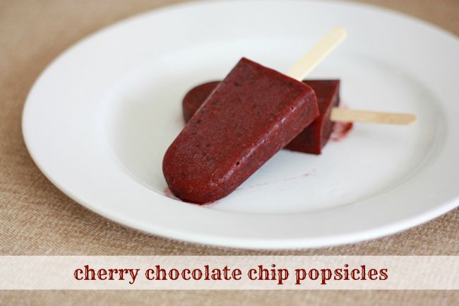 Cherry Chocolate Chip Popsicles (GF, Vegan) // One Lovely Life