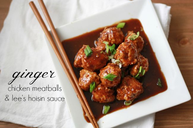 Ginger Chicken Meatballs with Lee's Hoisin Sauce I One Lovely Life