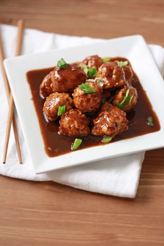 Ginger Chicken Meatballs with Lee's Hoisin Sauce I One Lovely Life