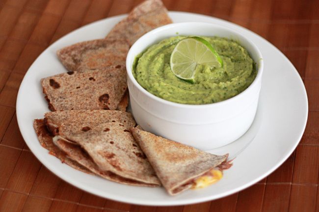 Quesadillas with Green Chile Avocado Dipping Sauce I One Lovely Life