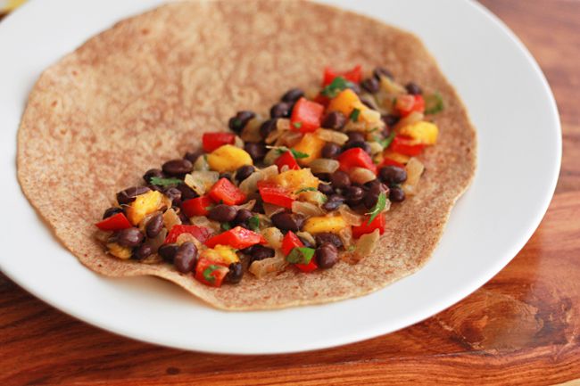 Caramelized Onion Black Bean & Mango Quesadillas I One Lovely Life