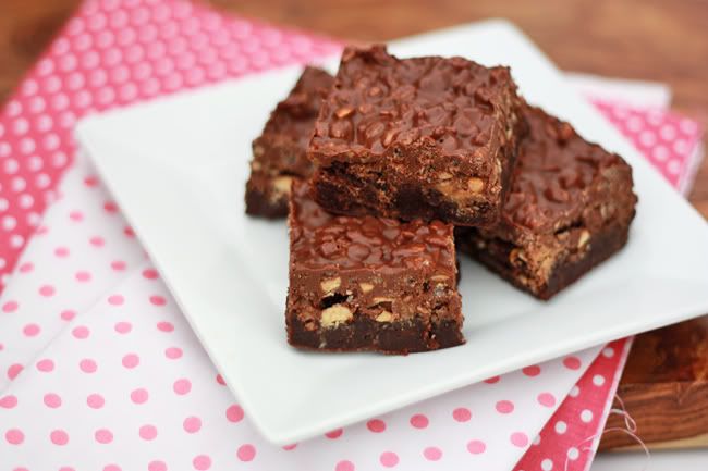 Peanut Butter Crunch Brownies I One Lovely Life