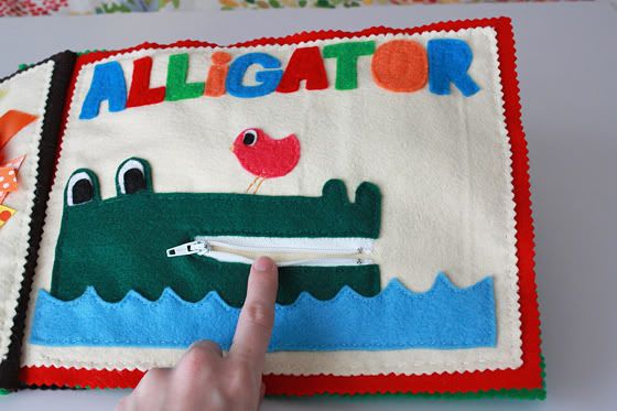 Alligator Quiet Book Page I One Lovely Life