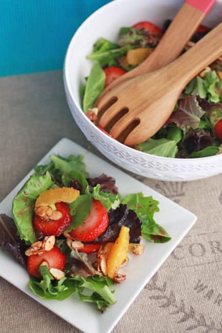 Strawberry Orange Salad with Strawberry Poppy Seed Dressing I One Lovely Life