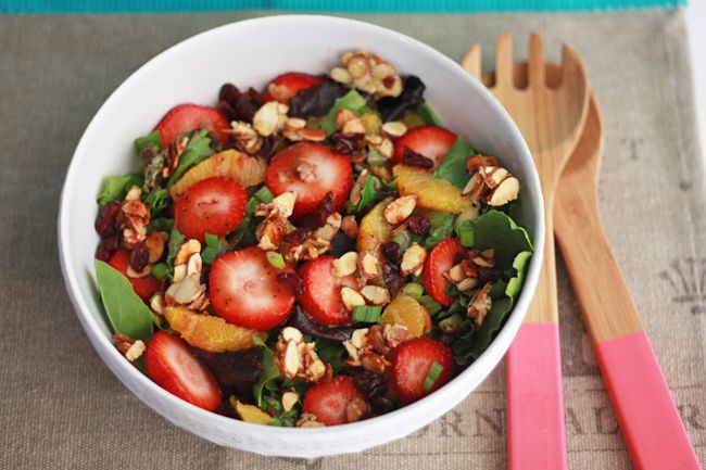 Strawberry Orange Salad with Strawberry Poppy Seed Dressing I One Lovely Life