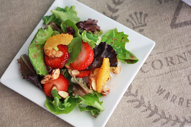 Strawberry Orange Salad with Strawberry Poppy Seed Dressing I One Lovely Life