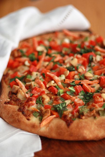 Thai Chicken Pizza // One Lovely Life