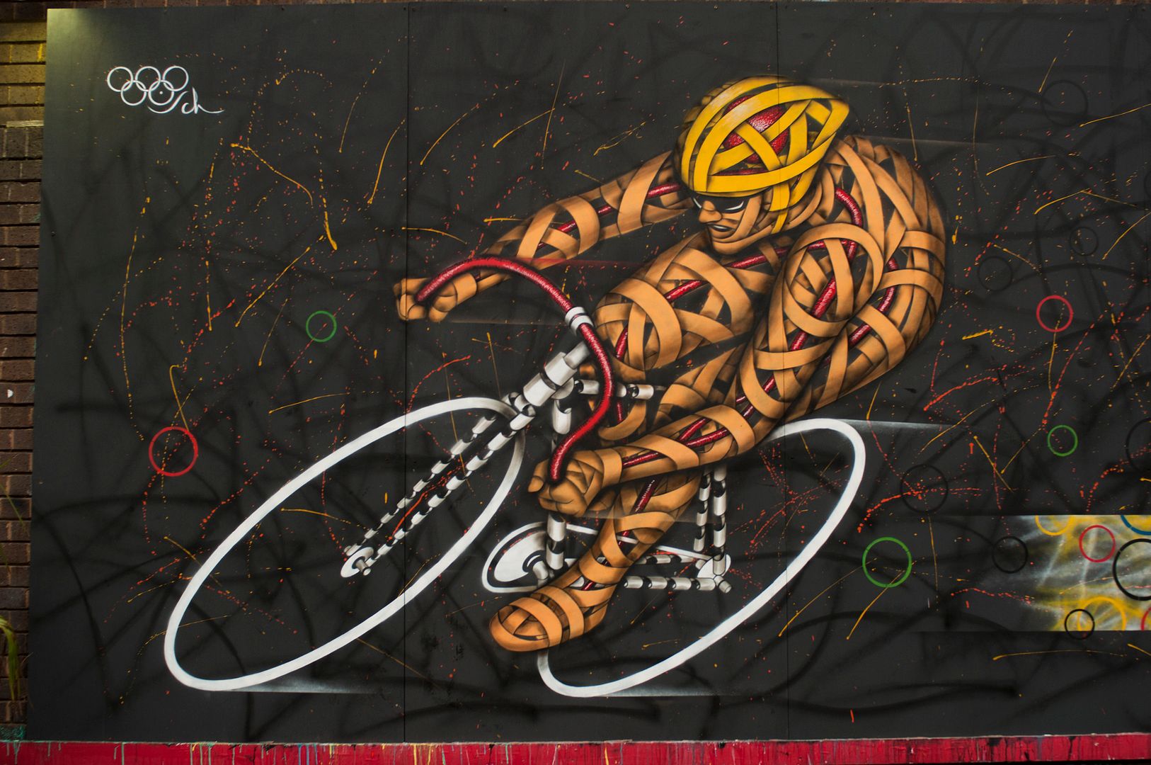 graffiti photo: Graffiti by Otto Schade of Olympic cyclist 67_0555.jpg