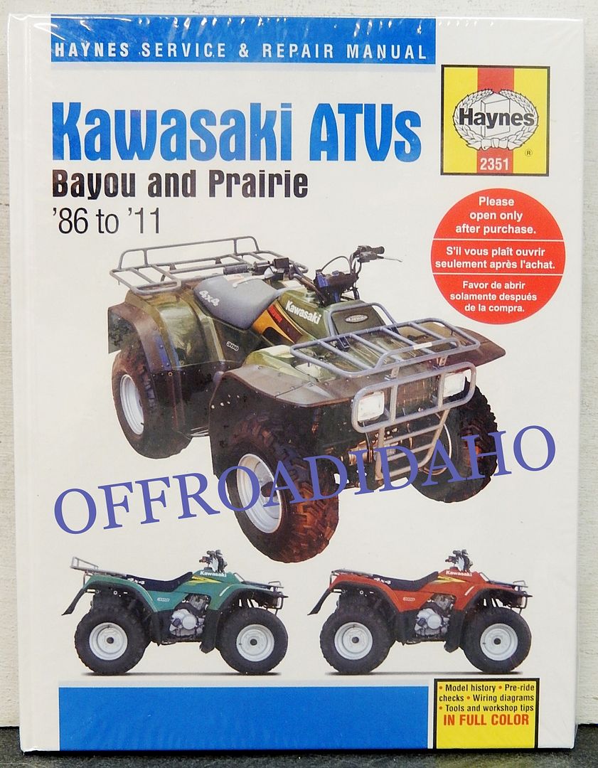 HAYNES SERVICE REPAIR MANUAL 2351 KAWASAKI BAYOU 300 1986 87 88 89 90