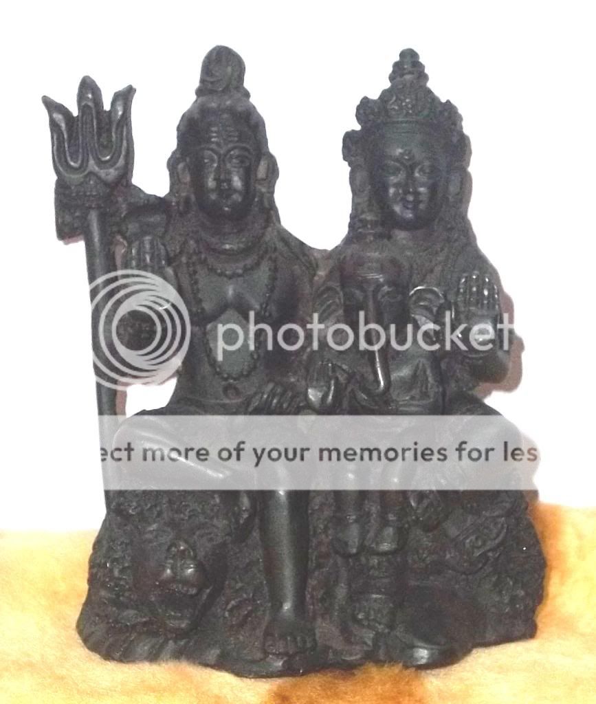 Hindu idol Shiva & Parvati Wooden Statue 4  