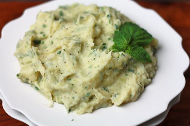 Parmesan Basil Potato Puree. This is INCREDIBLE! from One Lovely Life