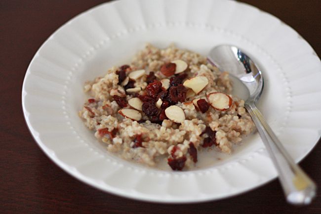 Cherry Almond Steel-Cut Oatmeal I One Lovely Life