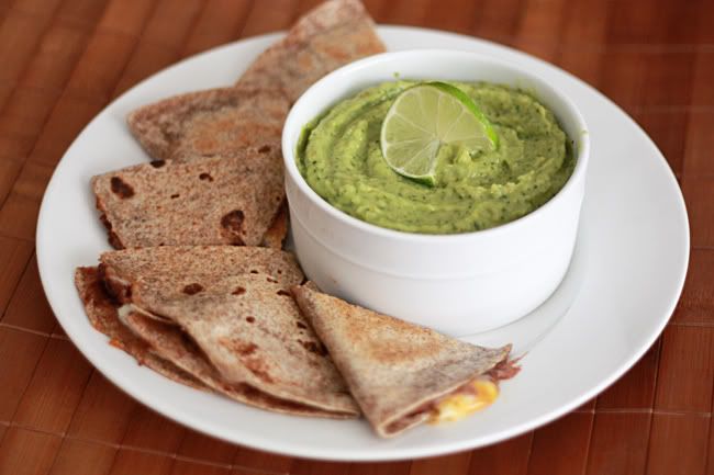 Quesadillas with Green Chile Avocado Dipping Sauce I One Lovely Life