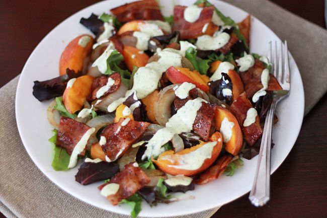 Grilled Peach & Bacon Salad I One Lovely Life