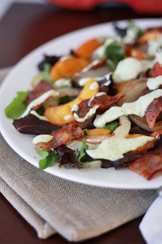 Grilled Peach & Bacon Salad I One Lovely Life
